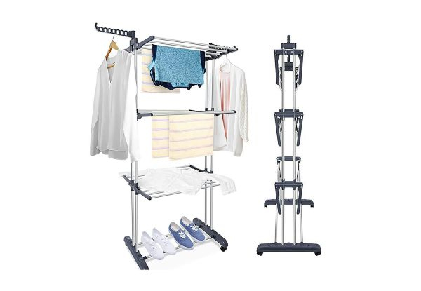 Foldable Laundry Drying Rack Stand - Two Colours Available