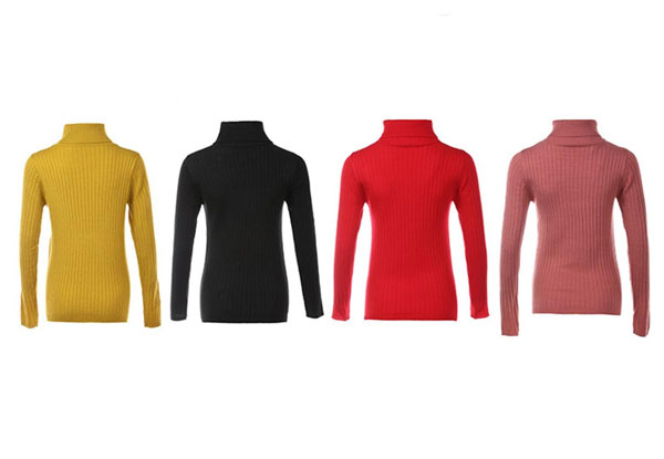 High Collar Knitted Sweater - Four Colours Available with Free Delivery