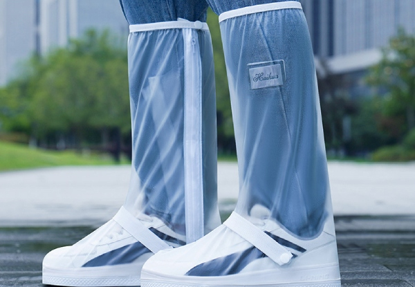 Foldable & Reusable Reflective Rain Boot Shoe Cover with Zipper - Two Colours Available & Five Sizes Available