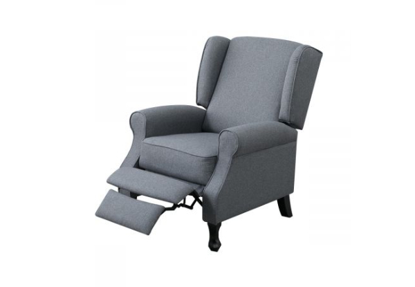 Single Sofa Recliner Armchair with Padded Fabric - Three Colours Available