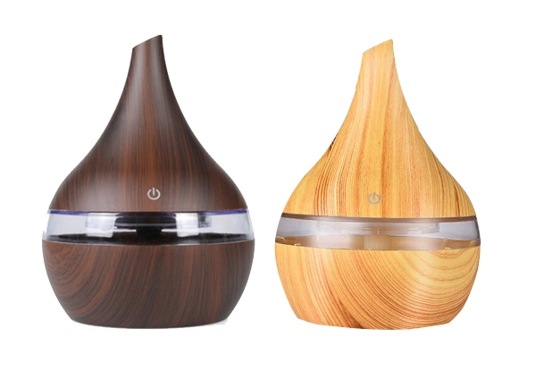 Mini 300ml Ultrasonic Humidifier Diffuser with Seven Colour-Changing LED - Two Colours Available