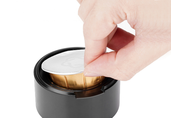 Reusable Coffee Capsule Refill Kit Incl. 50-Piece Foil Lids Compatible with Vertuo Pods