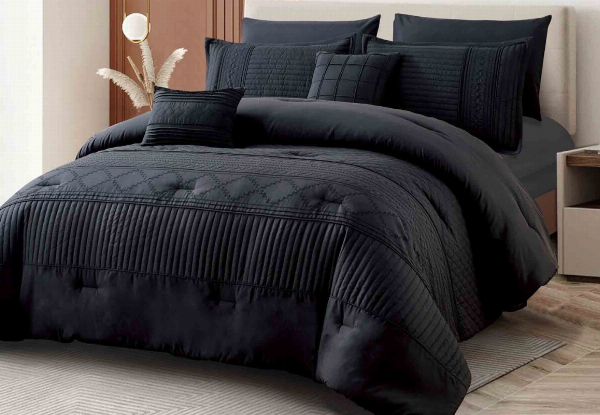 Liveinstyle Seven-Piece Oversized Embroidered Comforter Set - Available in Three Sizes