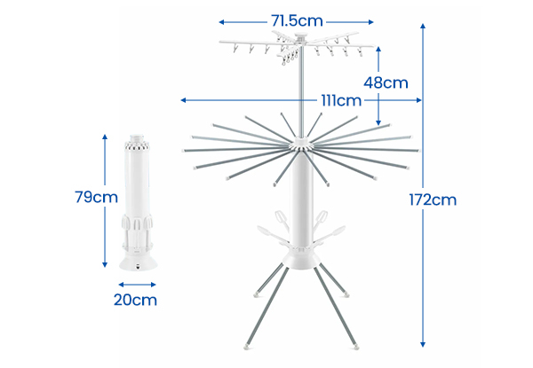 Outdoor Three-Tier Foldable Clothes Drying Rack with Wheels