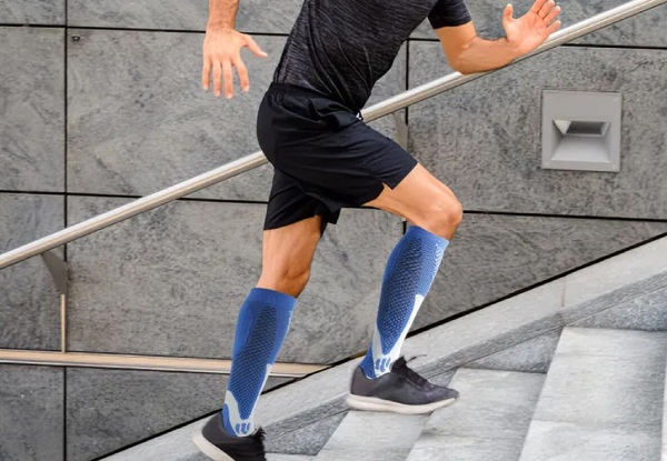 Four-Pair Sports Compression Socks - Two Sizes Available