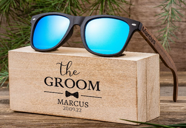 Custom Engraved Wooden Sunglasses with Box