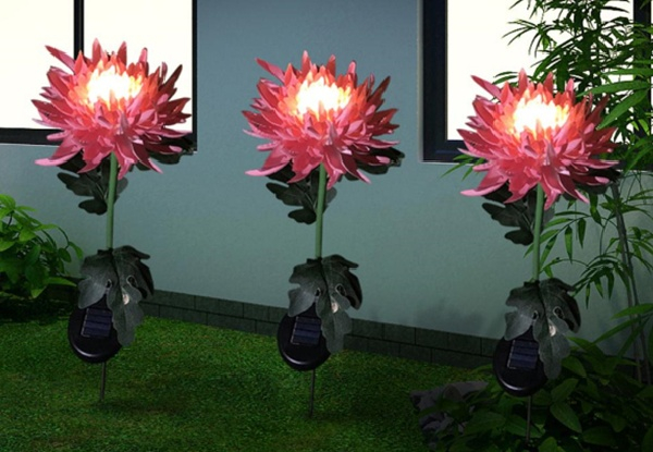 Solar Powered Flower Stake Light - Three Colours Available