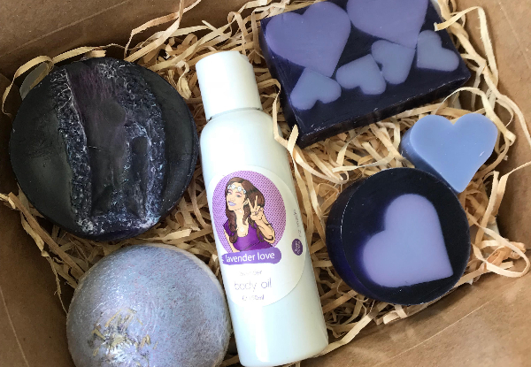 Six-Piece Valentine's Day Lavender Love Romance Soap Pack