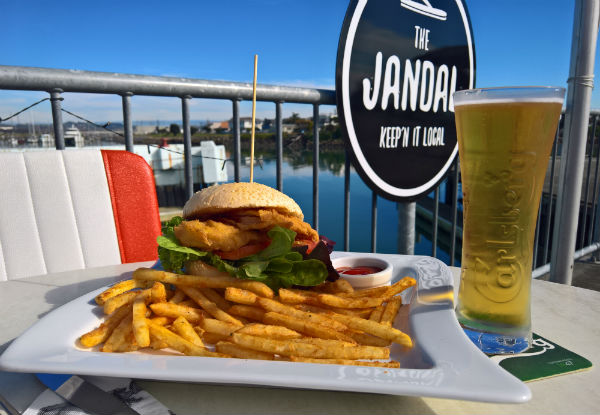 $12 for a Jandal Burger, Fries & Beer (value up to $23)