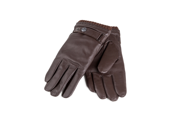Men's Silver Stud Tab Glove for Touch Screens - Two Colours & Four Sizes Available