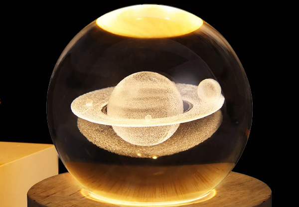 3D Saturn Crystal Ball Night Light