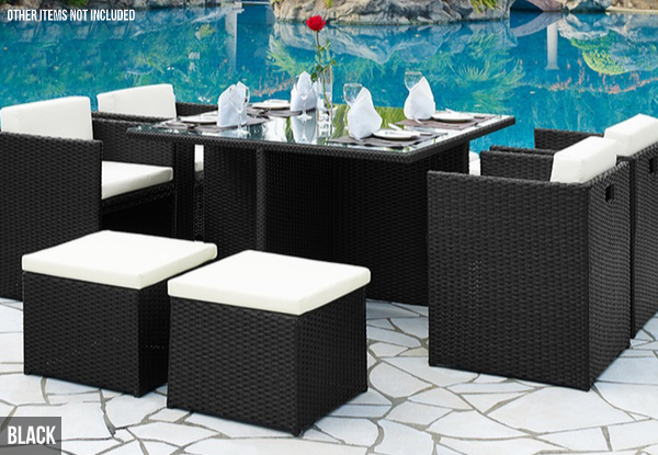 Nine-Piece Outdoor Cube Dining Set - Two Colours Available