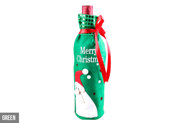 Christmas Wine Bottle Covers - Green or Red Available