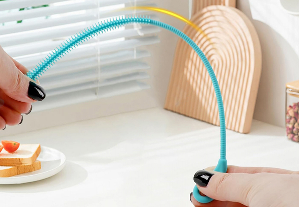 Two-Piece Silicone Straw Cleaner Brush - Available in Three Colours