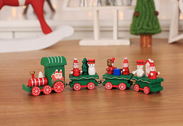 Christmas Wooden Train Decoration - Three Colours Available