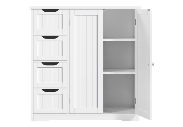 Four-Drawer Bathroom Floor Cabinet - Two Colours Available