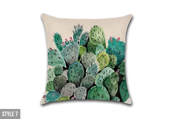 Cactus Print Cushion Cover - Eight Styles Available