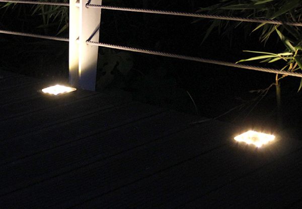 Four-Piece Solar Square LED Garden Ground Light - Available in Two Options