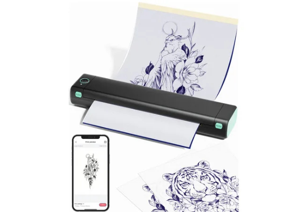 Wireless Tattoo Transfer Stencil Printer with 10pcs Paper