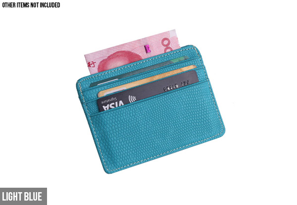 Slim Card Holder with ID Window - 10 Colours Available with Free Delivery