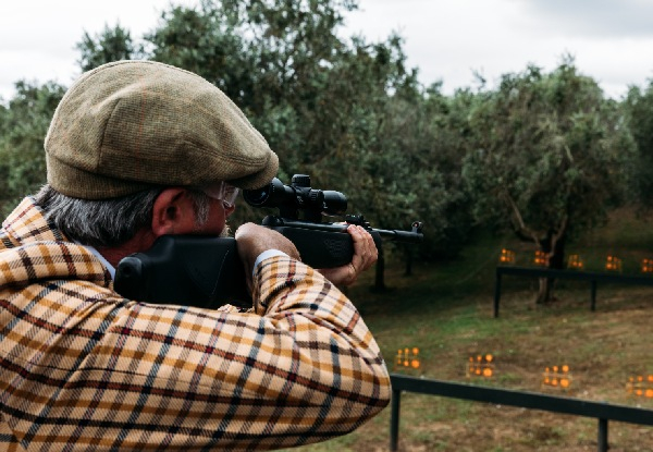Beretta at Bracu Experience Package for Two People incl. Knife Throwing, Air Rifles, 6 x Clay Bird Shooting, Archery & Garden Platter - Options for up to Ten People - Valid Wednesday to Friday Only