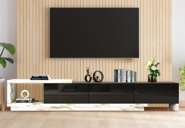 Three-Drawer Extendable TV Stand Unit - Four Colours Available