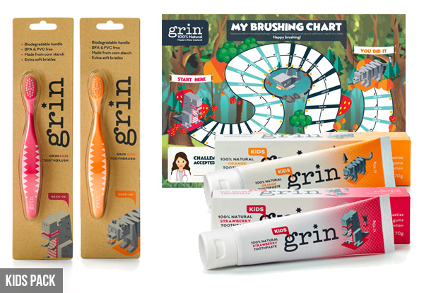 Grin Natural Oral Care Packs - Free Metro Delivery