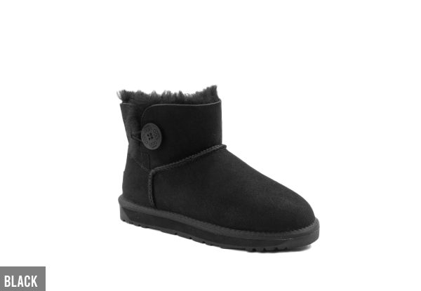 Ugg Water Resistant Classic Mini Button Boots - Four Colours & Seven Sizes Available