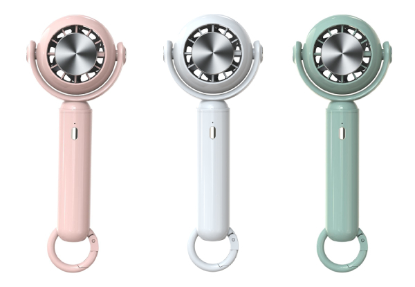 Mini Handheld Fan with Cooler & Buckle - Three Colours Available