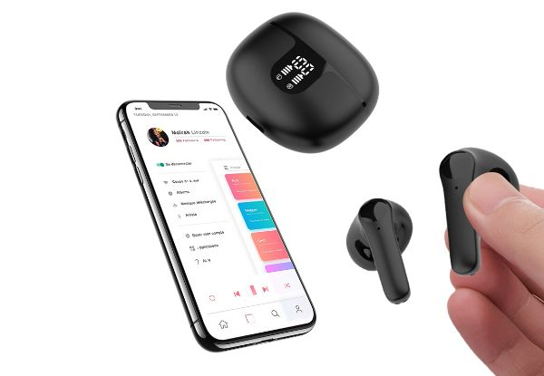 5.2 Bluetooth Wireless Earbuds - Available in Two Colours & Option for Two-Pack