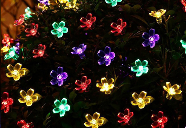 Solar Garden Flower Multicoloured LED String Lights - Two Sizes & Option for Two Available
