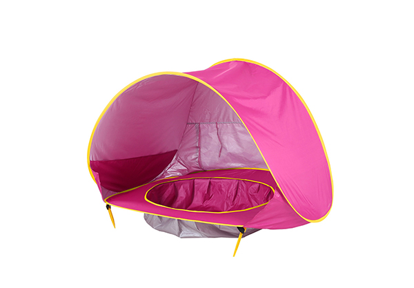 sun tent with splash pool