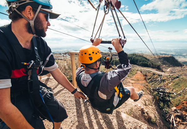 One Adult Pass to The Long Ride - New Zealand's Longest Zipline at the Christchurch Adventure Park - Option for One Youth Pass