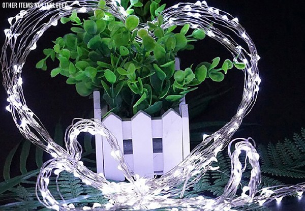 LED Solar-Powered String Fairy Lights - Three Colours Available & Option for Two-Pack