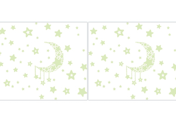 Two-Pack Self Adhesive Glow in Dark Moon Star Wall Sticker
