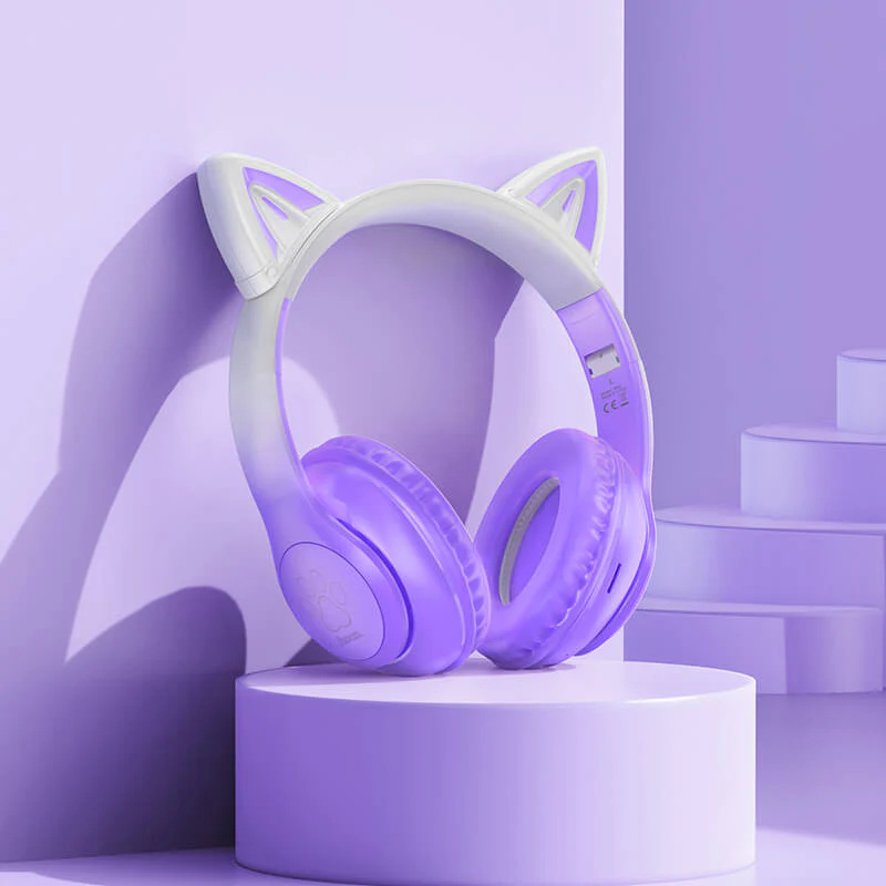 Hoco LED Cat Ear Headphones Purple