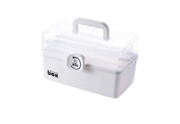Large Capacity Portable First Aid Storage Box with Carry Handle