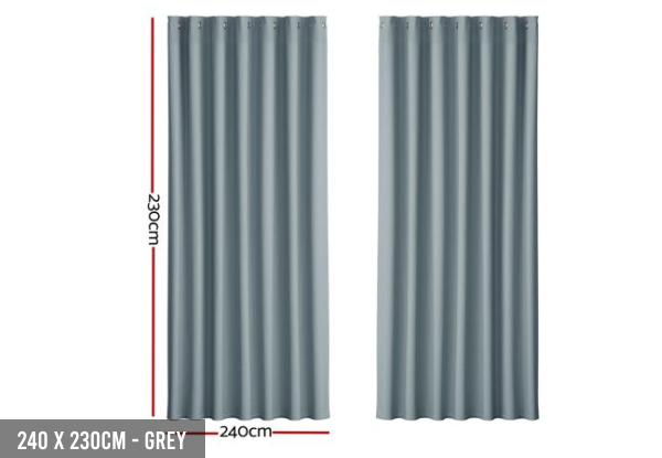 Two-Piece Blackout Window Curtain Eyelet - Available in Four Colours & Four Sizes