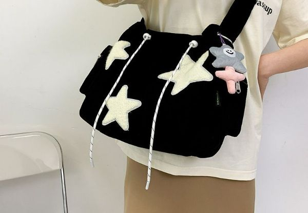 Star Pattern Corduroy Crossbody Bag - Four Colours Available