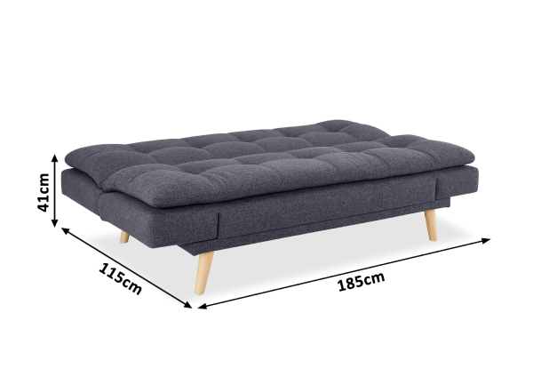 Plysch Three-Seater Sofa Bed