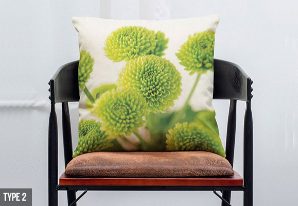 Floral Green Printed Cushion Cover - Five Styles Available