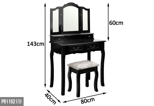 Dressing Table with Stool - Two Styles Available