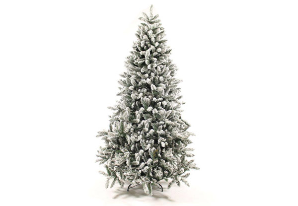 Snowy Christmas Trees - Options for Six or Eight-Foot Trees Available incl. Free Nationwide Delivery
