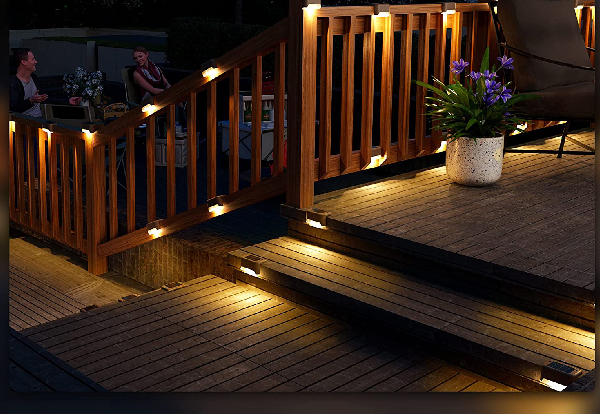 Four-Pack Solar Deck Outdoor Light - Available in Two Colours