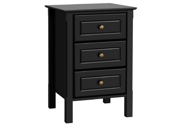 Pair of Three-Drawer Bedside Table - Available in Two Colours