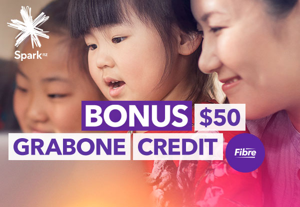 Get Unlimited Data Spark Fibre 100 at the same price as Spark Fibre 30 for 12 Months – With Bonus $50 GrabOne Credit & much more. See if you can get Fibre at spark.co.nz/getfibre