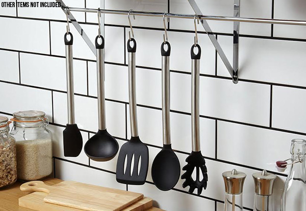 Five-Piece Stainless Steel & Silicone Kitchen Utensil Set
