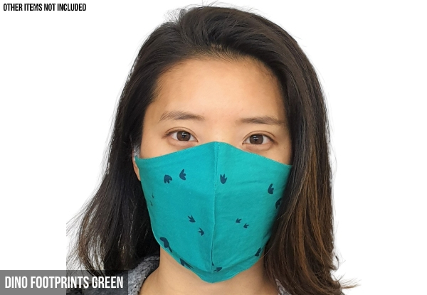 Reusable & Washable Organic Cotton Mask - Three Sizes & Two Designs Available