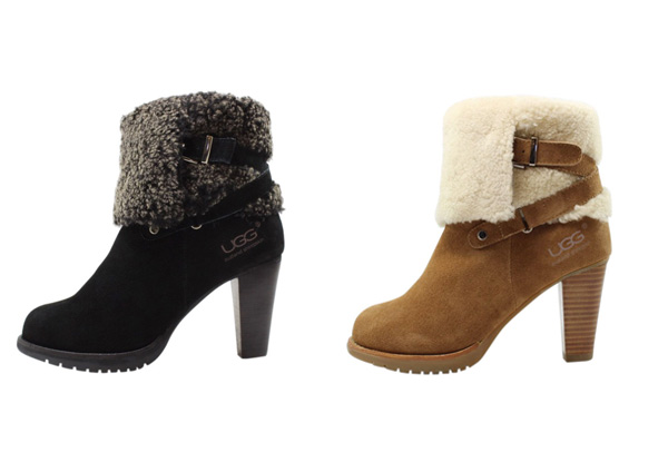 Auzland Women's Leather High Heel Fashion UGG Boots - Two Colours Available