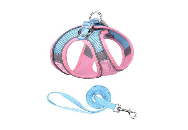 One-Pack Reflective Pet Harness Leash Set - Three Colours & Five Sizes Available